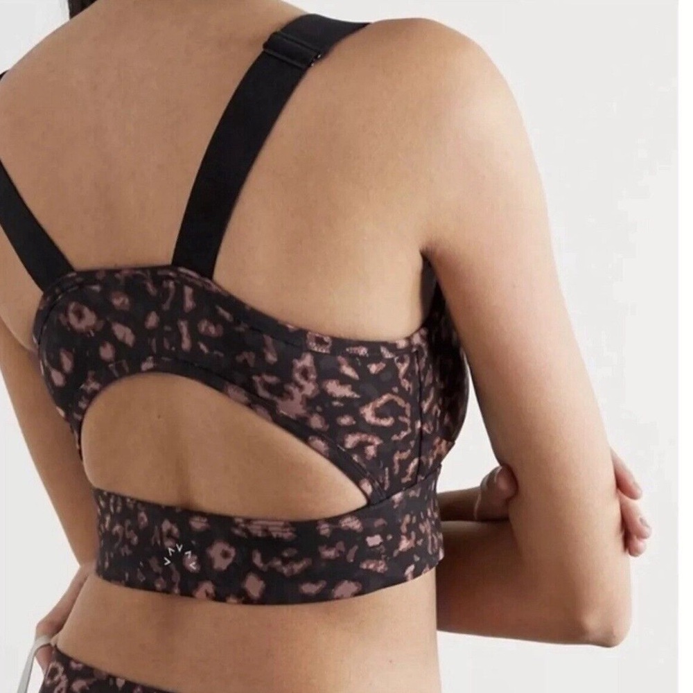 Varley Edris Bra Red Textured Animal Sports Bra